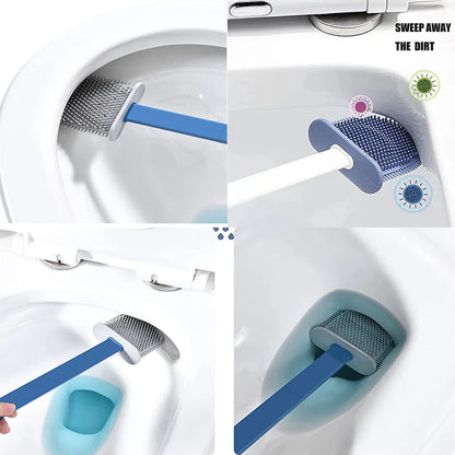 Silicone Toilet Brush with Quick-Dry Holder