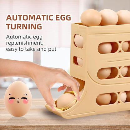 🥚 4-Layer Automatic Rolling Egg Holder