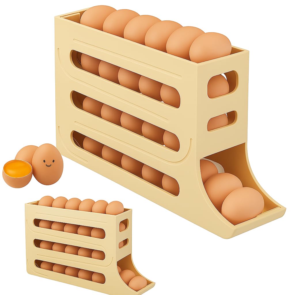🥚 4-Layer Automatic Rolling Egg Holder